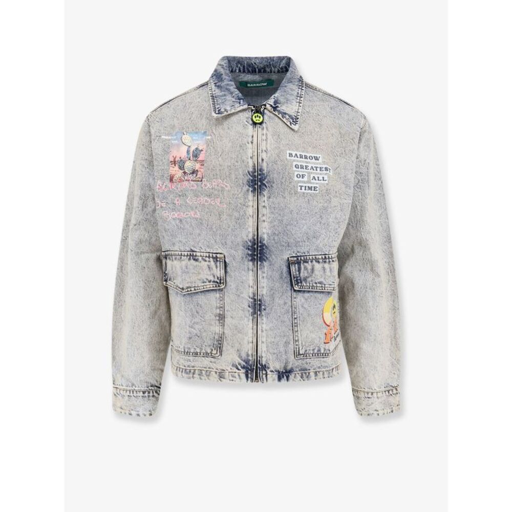 Barrow Men Denim Jacket With Front Print